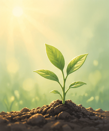 Une jeune plante qui commence à grandir